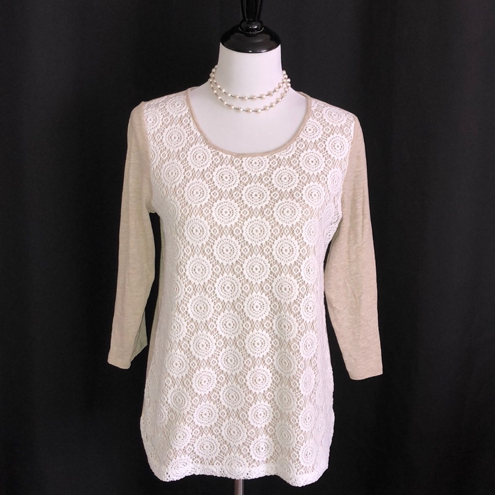 Liz Claiborne Top with Lace Overlay